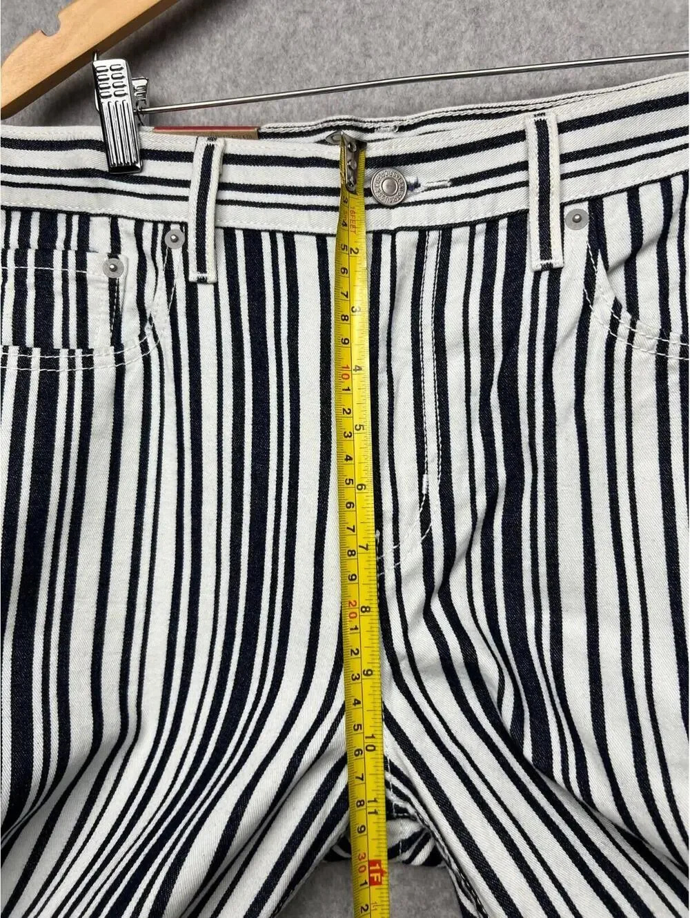 Levi's Womens Low Pro Straight Leg Mid Rise Stripe Jeans 29x30 Classic *